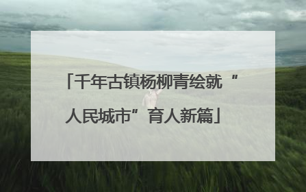 千年古镇杨柳青绘就“人民城市”育人新篇