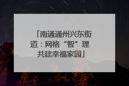 南通通州兴东街道：网格“智”理 共建幸福家园