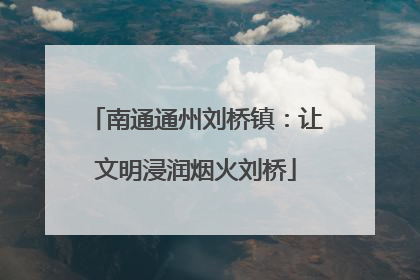 南通通州刘桥镇：让文明浸润烟火刘桥