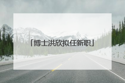博士洪欣拟任新职
