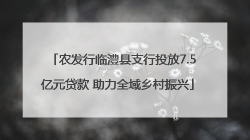 农发行临澧县支行投放7.5亿元贷款 助力全域乡村振兴