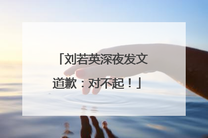 刘若英深夜发文道歉：对不起！