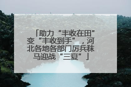 助力“丰收在田”变“丰收到手”，河北各地各部门厉兵秣马迎战“三夏”