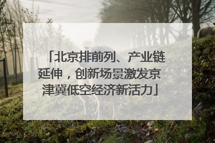北京排前列、产业链延伸，创新场景激发京津冀低空经济新活力