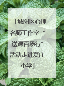 城阳区心理名师工作室“送课百场行”活动走进夏庄小学