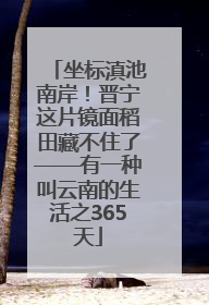 坐标滇池南岸！晋宁这片镜面稻田藏不住了——有一种叫云南的生活之365天