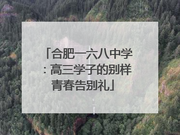 合肥一六八中学：高三学子的别样青春告别礼