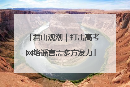 君山观潮｜打击高考网络谣言需多方发力