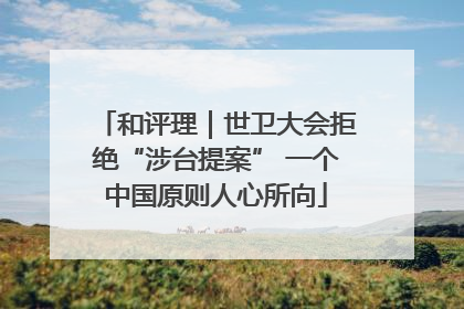 和评理｜世卫大会拒绝“涉台提案” 一个中国原则人心所向