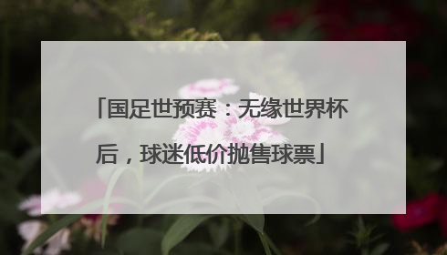 国足世预赛：无缘世界杯后，球迷低价抛售球票