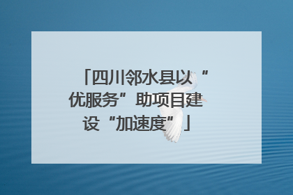 四川邻水县以“优服务”助项目建设“加速度”