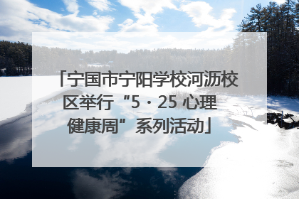 宁国市宁阳学校河沥校区举行“5・25 心理健康周”系列活动