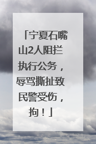 宁夏石嘴山2人阻拦执行公务，辱骂撕扯致民警受伤，拘！