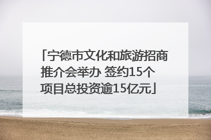 宁德市文化和旅游招商推介会举办 签约15个项目总投资逾15亿元