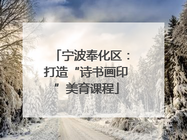 宁波奉化区：打造“诗书画印”美育课程