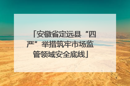 安徽省定远县“四严”举措筑牢市场监管领域安全底线
