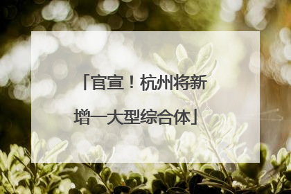 官宣！杭州将新增一大型综合体