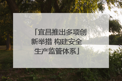 宜昌推出多项创新举措 构建安全生产监管体系