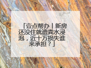 壹点帮办丨新房还没住就遭粪水浸泡，近十万损失谁来承担？