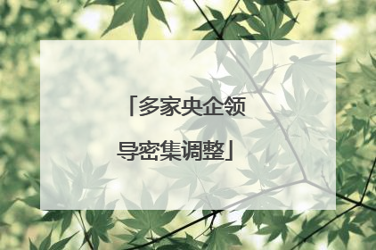 多家央企领导密集调整