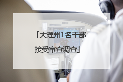 大理州1名干部接受审查调查