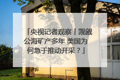 央视记者观察丨觊觎公海矿产多年 美国为何急于推动开采？
