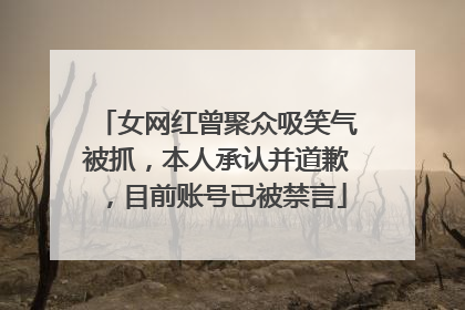 女网红曾聚众吸笑气被抓，本人承认并道歉，目前账号已被禁言
