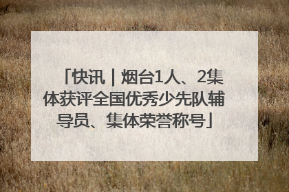 快讯｜烟台1人、2集体获评全国优秀少先队辅导员、集体荣誉称号