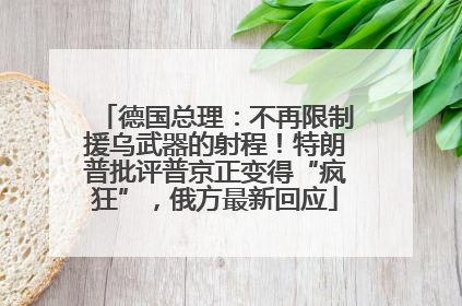 德国总理：不再限制援乌武器的射程！特朗普批评普京正变得“疯狂”，俄方最新回应