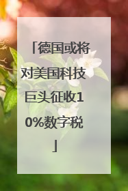 德国或将对美国科技巨头征收10%数字税