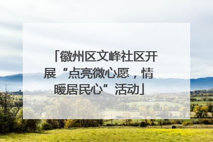 徽州区文峰社区开展“点亮微心愿，情暖居民心”活动
