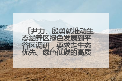 尹力、殷勇就推动生态涵养区绿色发展到平谷区调研，要求走生态优先、绿色低碳的高质量发展之路