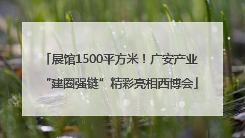 展馆1500平方米！广安产业“建圈强链”精彩亮相西博会