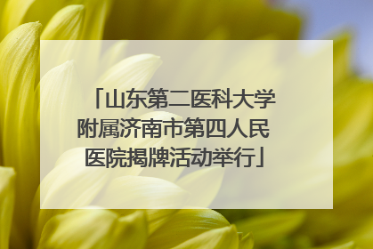 山东第二医科大学附属济南市第四人民医院揭牌活动举行