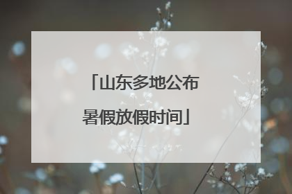 山东多地公布暑假放假时间