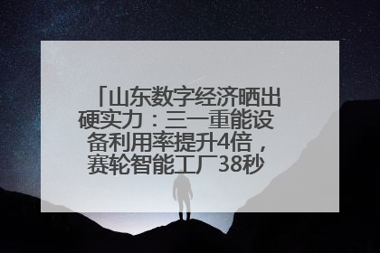 山东数字经济晒出硬实力：三一重能设备利用率提升4倍，赛轮智能工厂38秒生产一条轮胎