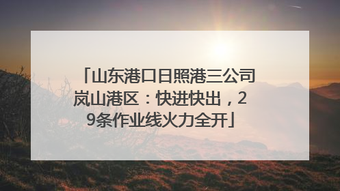 山东港口日照港三公司岚山港区：快进快出，29条作业线火力全开