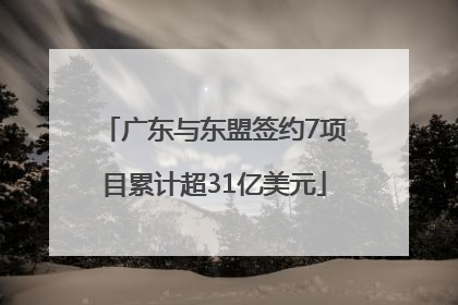 广东与东盟签约7项目累计超31亿美元