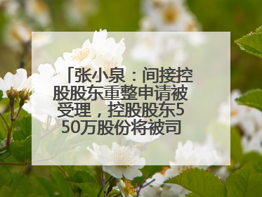 张小泉：间接控股股东重整申请被受理，控股股东550万股份将被司法拍卖