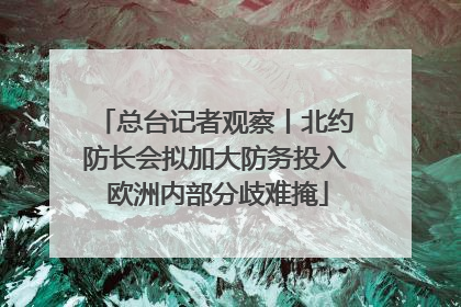 总台记者观察丨北约防长会拟加大防务投入 欧洲内部分歧难掩