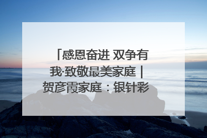 感恩奋进 双争有我·致敬最美家庭｜贺彦霞家庭：银针彩线绣出好日子
