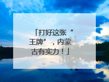 打好这张“王牌”，内蒙古有实力！