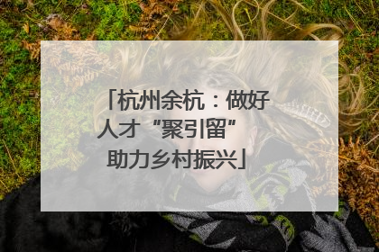 杭州余杭：做好人才“聚引留” 助力乡村振兴
