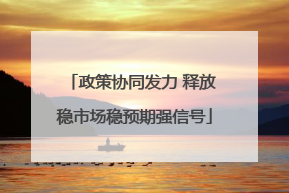 政策协同发力 释放稳市场稳预期强信号