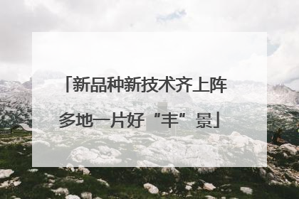新品种新技术齐上阵 多地一片好“丰”景