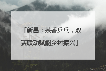 新昌：茶香乒乓，双赛联动赋能乡村振兴