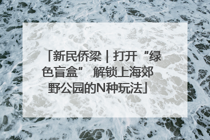 新民侨梁｜打开“绿色盲盒” 解锁上海郊野公园的N种玩法