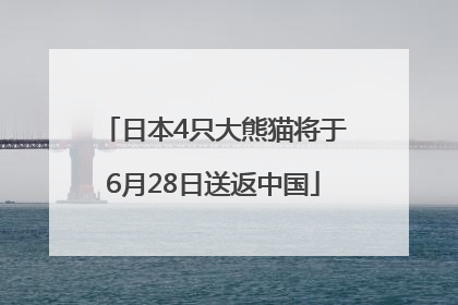 日本4只大熊猫将于6月28日送返中国