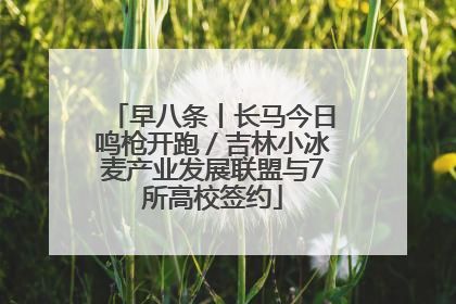 早八条丨长马今日鸣枪开跑／吉林小冰麦产业发展联盟与7所高校签约