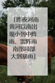 昨夜河南黄河以南出现小到中阵雨、雷阵雨 南部局部大到暴雨